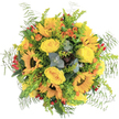 Brimming with cheerful spirit, this bouquet is assembled by Grove Park's local experts, blending sunflowers, yellow roses, and lively accents into a joyful statement piece. Sunflowers command attention, their golden petals and textured centers anchoring the arrangement with warmth that lingers like morning sunlight over Elm Road. Yellow roses, full and lush, gather close, their delicate spirals hinting at both romance and tradition. Threads of vivid orange flowers and bunches of bright red berries wind through the bouquet, evoking memories of weekends spent in the local markets. Feathery fern fronds frame the composition with airy grace, and a chorus of greenery-from fresh chartreuse filler to cool eucalyptus-adds movement and contrast. Each bloom is showcased against a crisp white background, drawing every color and detail into focus. The bouquet is as much a celebration as a floral arrangement, perfect for commemorating milestones or bringing a touch of Grove Park's vibrant energy to life. Designed with a florist's artistry and the area's friendly charm in mind, it offers a fragrant, uplifting presence that carries the sunshine of Grove Park right into your home.