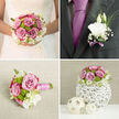 A graceful wedding bouquet and boutonnière sit side by side, evoking the intimate charm of a Grove Park ceremony on a calm afternoon. The bouquet is circular and full, dominated by mauve-pink roses that open in soft, layered spirals, their colour hovering between blush and lavender for a modern yet timeless effect. Between these roses, bright green button chrysanthemums tuck in neatly, their rounded, moss-like texture adding lively contrast and a hint of playful detail, similar to the fresh greens found in nearby Chiswick and the riverside parks. Surrounding the central blooms, creamy white lisianthus and other pale flowers form a soft halo, their gently ruffled petals giving the arrangement a cloud-like, romantic quality. Wisps of slender greenery curl in and out, some reaching just beyond the border of the bouquet to create a sense of lightness and movement, as though the flowers had been gathered from a breezy garden. The stems beneath are aligned with care and bound in pink and white satin ribbon, the wrap smooth, secure, and comfortable in the hand-a thoughtful finish for a bride walking through familiar Grove Park streets. Close by, the boutonnière features a single white bloom-likely lisianthus or rose-accented with fine, airy foliage and a delicate touch of lavender ribbon that echoes the bouquet's palette. Gentle lighting casts a soft glow across both pieces, catching the delicate sheen of each petal and hinting at their subtle fragrance. Crafted with an eye for harmony and local style, this set feels perfectly suited for church weddings, registry ceremonies, or intimate gatherings in and around Grove Park, capturing love, freshness, and quiet celebration in every detail.