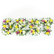 A horizontal tribute spells the word BEST in four large, capital letters, each letter densely sculpted from fresh blooms and lush greenery against a bright white studio backdrop. From a head-on view the surface reads as a quilt of texture: generous white chrysanthemum-like blooms create soft, cloud-like patches; sunny yellow roses and gerbera daisies scatter warmth across the faces of the letters; and clusters of deep purple lisianthus and smaller lavender-hued chrysanthemums add jewel-like depth. Magenta spray roses or carnations punctuate the composition with vivid, emotional accents while small white and pale green filler flowers knit between the larger heads, giving a gently variegated surface that feels both full and tender. Dark green fern fronds frame each letter, their feathery edges blurring the line between sculpted form and natural growth and providing a cooling contrast to the warm yellows and pinks. A subtle dark-green metal framework peeks through in narrow gaps-particularly along the horizontal bar of the E and the lower cross of the T-hinting at the careful engineering that keeps the design upright and generous in scale. Even, bright lighting flattens shadows to emphasise freshness and the clean contours of each petal, and there's an implied soft scent of roses and chrysanthemums that reads as comforting rather than intrusive. This elegant, uplifting palette and classic lettering are often chosen for memorial and celebratory settings alike, offered by local florists for services around Grove Park, near Grove Park Station and Chinbrook Meadows, where families seek a dignified, handcrafted tribute that says both love and remembrance.