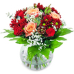 This bouquet glows with a romantic warmth the instant you see it, as if set aglow by the gentle sunrise over Grove Park. Lush crimson chrysanthemums and jubilant red roses are gathered closely around apricot-salmon roses, their petals opening in perfect spirals much like the blossoms dotting Lawford Road's gardens in summer. Wisps of white gypsophila float throughout, softening the boldness of the primary blooms and adding a dreamy, gentle mist to the arrangement. The bouquet is embraced by shiny green foliage, echoing the verdant heart of local parks and providing a serene, grounding freshness. Arranged within a round, clear glass vase, sturdy stems become visible, conveying purity and vitality-a hallmark of authentic local craftsmanship. The fragrance is an alluring mix of rose sweetness and crisp, green notes, reminiscent of early morning in Chiswick Park. Designed to evoke intimacy and heartfelt emotion, this bouquet is ideal for anniversaries, declarations of love, or simply to make someone feel treasured within the Grove Park community. Every blossom is selected with care, expertly placed to create a display that is as emotionally resonant as it is visually captivating-a reflection of Grove Park's refined beauty and neighbourly warmth.